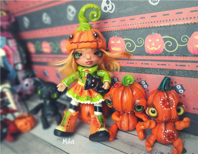 Хеллоунское настроение. Авторские куклы от Милы (фото 7)