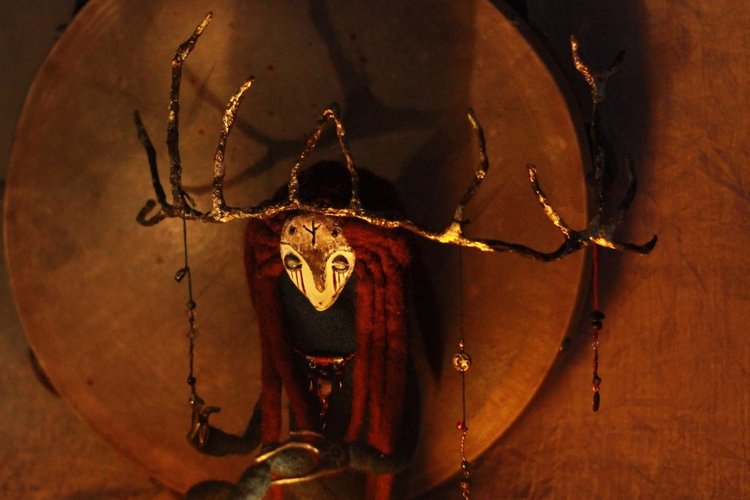 Кукла Птичий шаман — Авторские куклы из шерсти (валяние): сухое (фото 3)