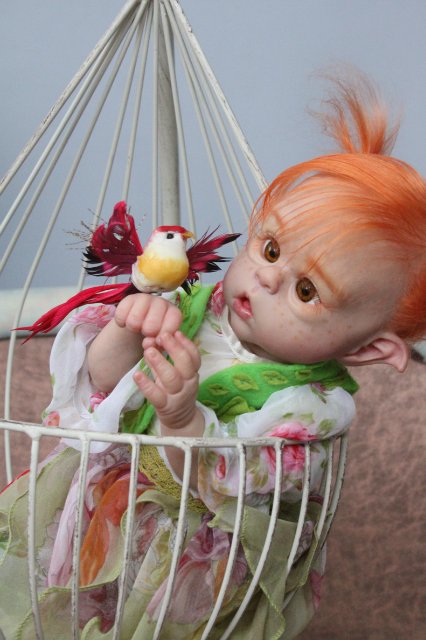 Чудо в перьях, кукла-реборн Элины Кудрявцевой