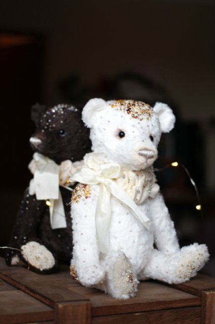 Мишки тедди День и Ночь. Авторские игрушки Татьяны Матляк