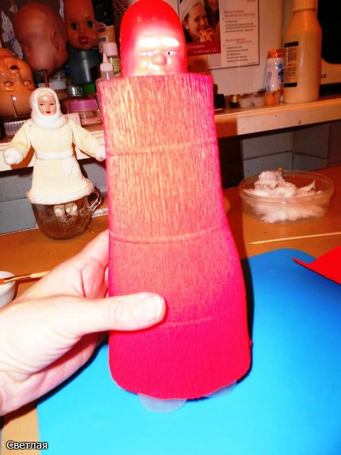 Реставрация антикварной новогодней игрушки из ваты. Снегурочка и Дед Мороз. +БОНУС, папье маше из ваты