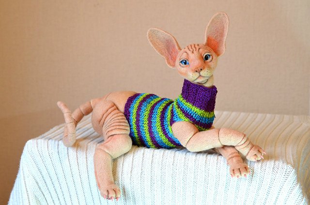 Монстрокот. Игрушка валянием из шерсти своими руками