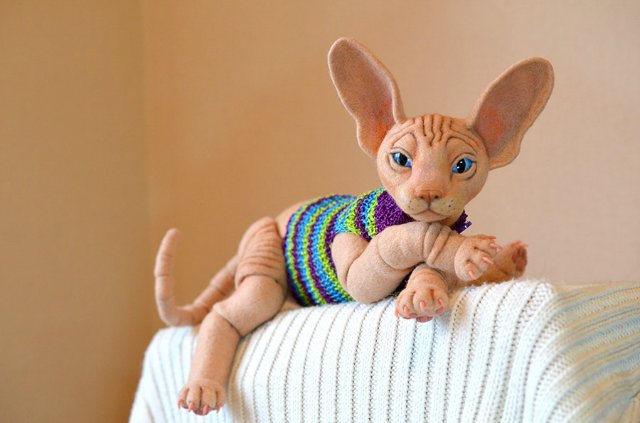 Монстрокот. Игрушка валянием из шерсти своими руками (фото 10)