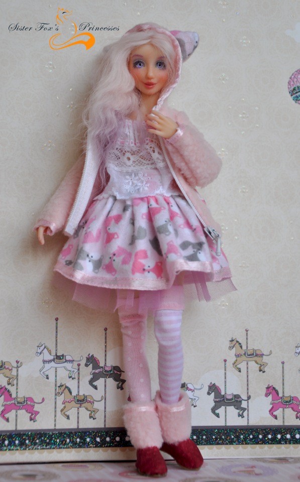 Розовая Лиса. Авторская шарнирная кукла SisterFox (фото 2)