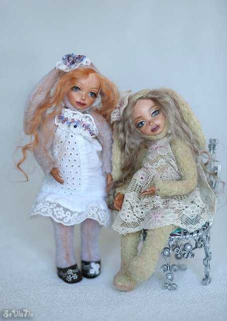 Мои авторские куколки-зайчоночки тедди долл (фото 5)