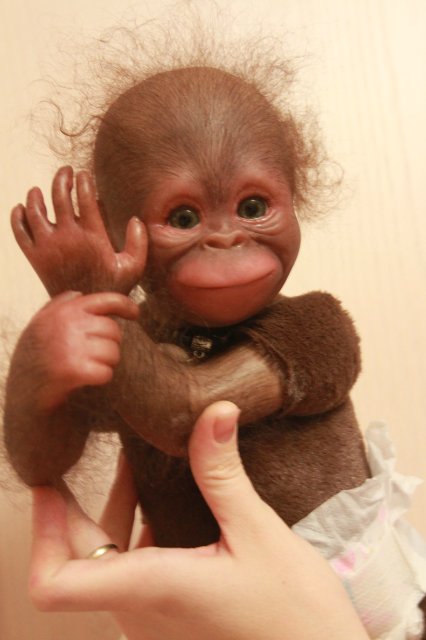 Бонька, обезьянка реборн Элины Кудрявцевой