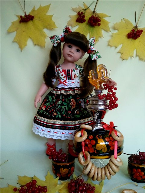 Новые платьица "Калинка-малинка" для Ханночек Gotz (фото 8)