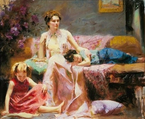 Мама и дети в работах Пино Даени (фото 10)
