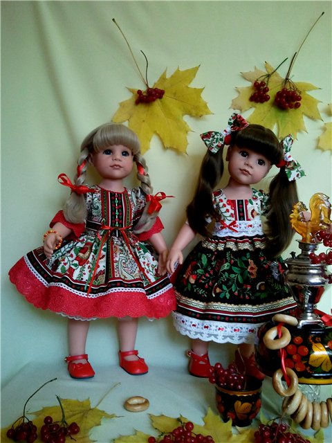 Новые платьица "Калинка-малинка" для Ханночек Gotz (фото 5)