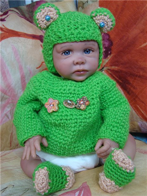 Маленький лягушонок. Авторская кукла Кондрашовой Ирины (фото 10)