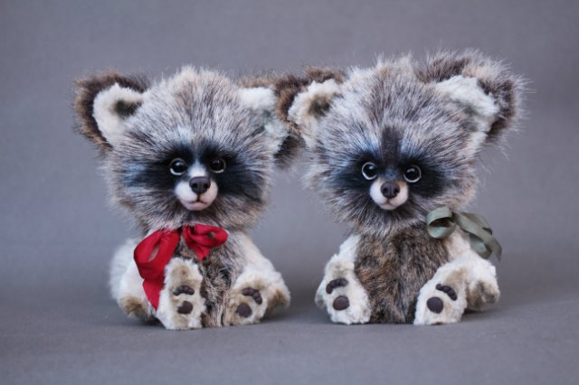 Рождественские еноты Пьер и Густав. Игрушки ручной работы (фото 8)