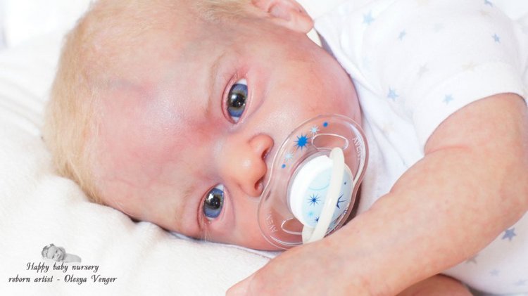 Златовласый малыш с глазами цвета незабудок. Мой Максюша, кукла реборн Олеси Венгер