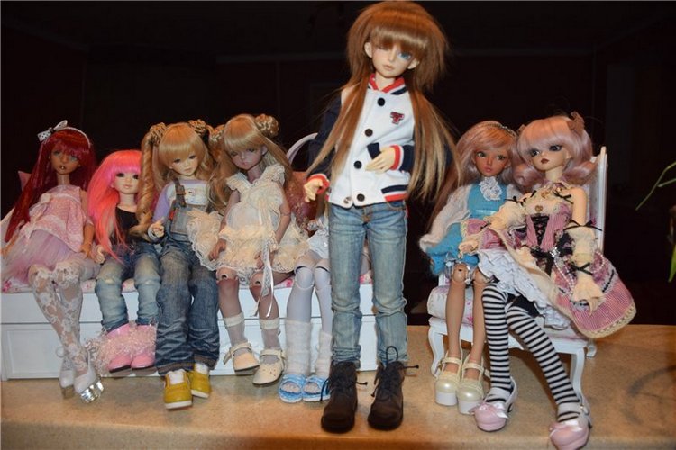 Распаковка MiniFee Chloe от Fairyland, а также сравнительные фото других бжд кукол мсд формата, проживающих у нас