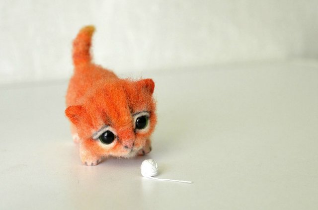 Летние мурчалки. Игрушки валянием из шерсти ручной работы (фото 4)