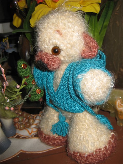 Новогодний подарок, игрушка вязанная крючком - мишка Бо (фото 6)
