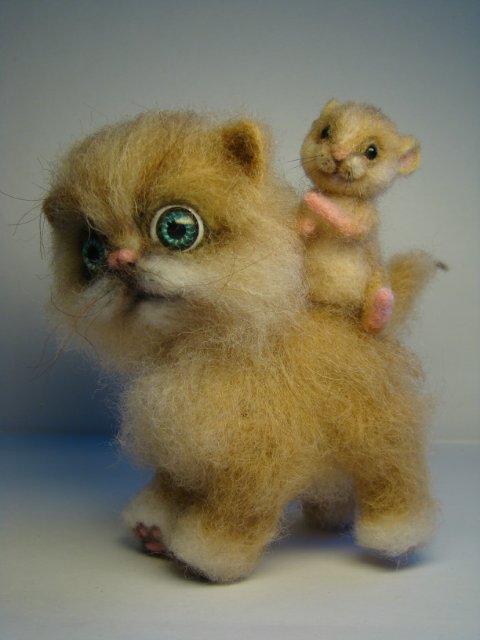 Кошки-мышки. Игрушки валянием из шерсти (фото 10)