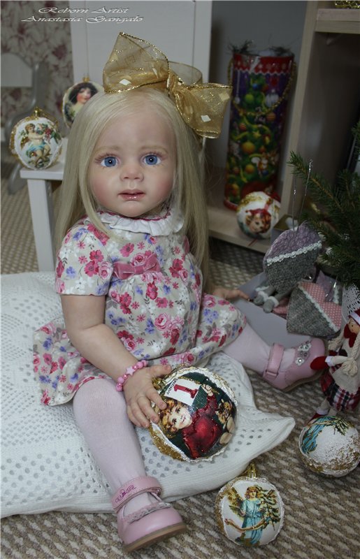 Фридолиночка-в преддверии нового года. Кукла реборн Анастасии Гангало (фото 6)