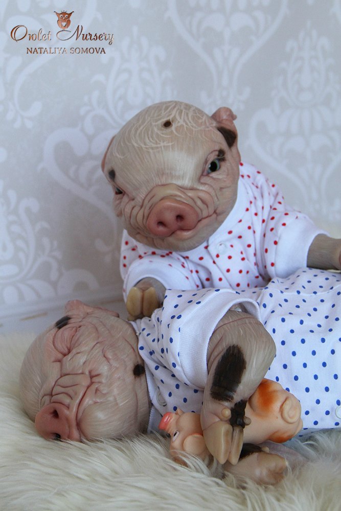 Свинка Пеппа и её младший братик Джордж. Поросята реборн Наталии Сомовой