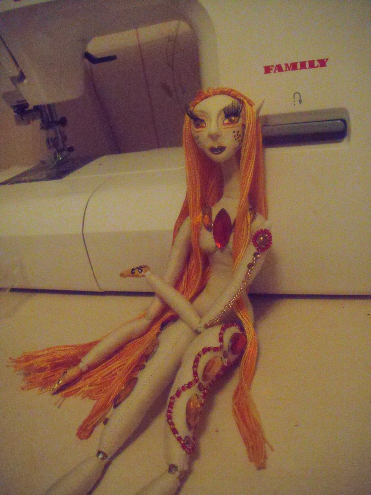 Кукольный эксперимент 4.1: кукла в смешанной технике. Отделка тела (фото 10)