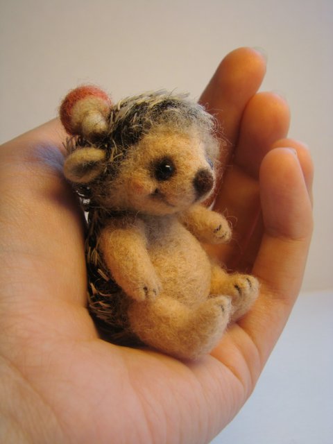 Весна, ёжики проснулись. Игрушки валянием из шерсти ручной работы (фото 8)