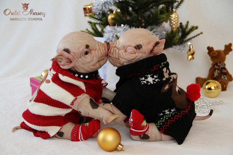 Свинка Пеппа и её младший братик Джордж. Поросята реборн Наталии Сомовой