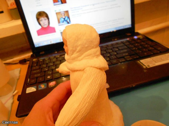 Реставрация антикварной новогодней игрушки из ваты. Снегурочка и Дед Мороз. +БОНУС, папье маше из ваты