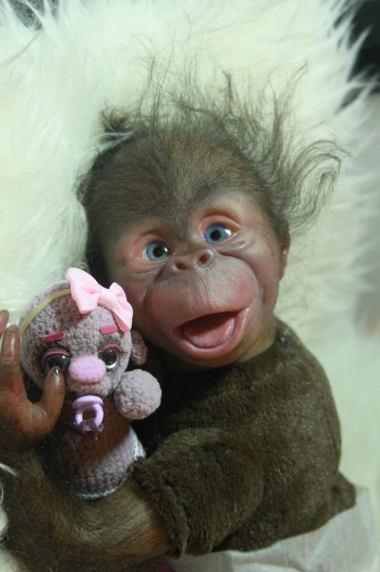 Манюня - обезьянка реборн Элины Кудрявцевой