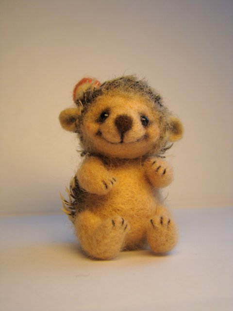 Весна, ёжики проснулись. Игрушки валянием из шерсти ручной работы (фото 5)