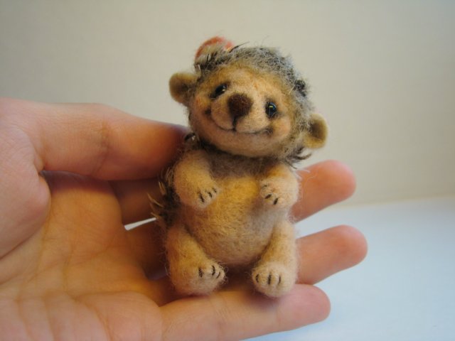 Весна, ёжики проснулись. Игрушки валянием из шерсти ручной работы (фото 10)