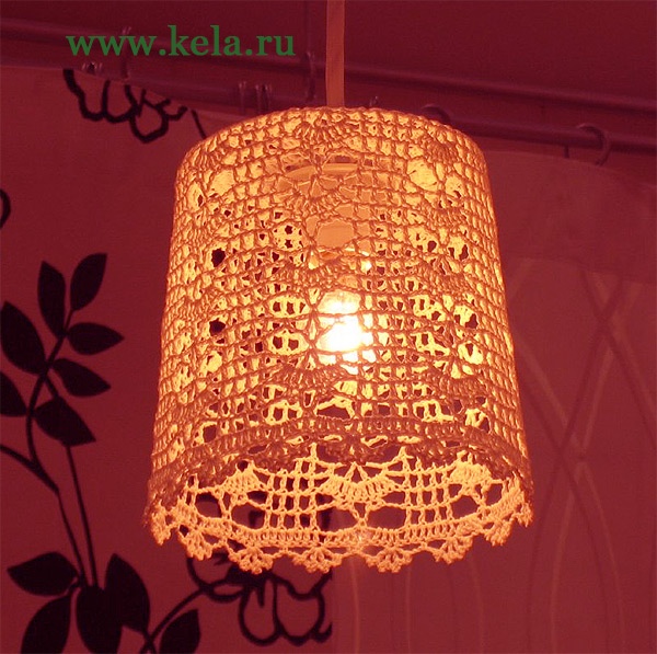 Абажуры из вязаных салфеток