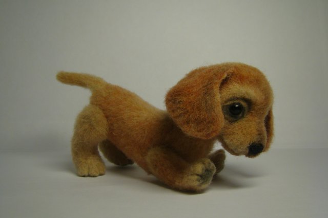 Таксик. Авторская игрушка валянием Ольги Чернухо (фото 4)