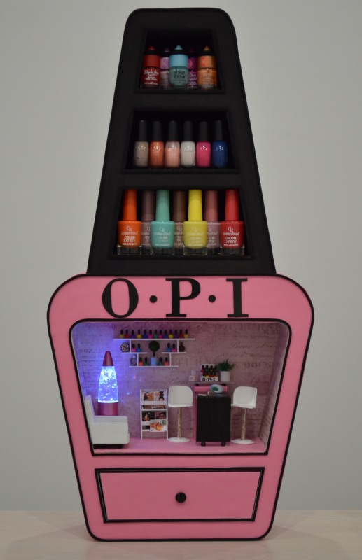 Полочка с миниатюрой "Маникюрный салон"+шкатулка+светильник (фото 3)