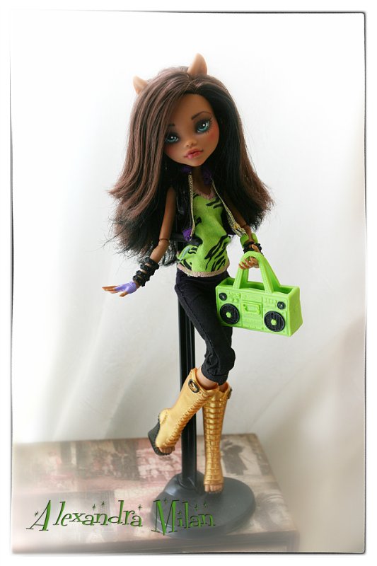 Клодин Вульф, кукла Монстер Хай, OOAK (фото 6)