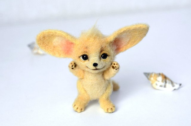 Малыш фенек. Игрушка валянием своими руками (фото 5)