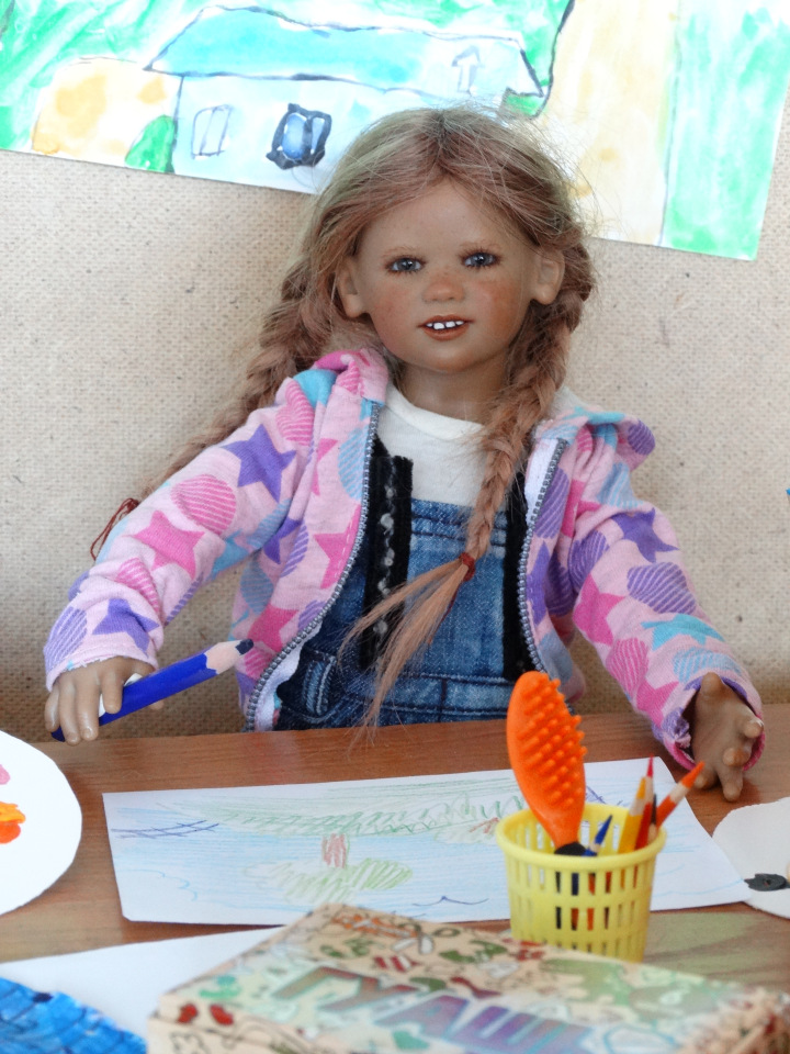Девочки рисуют — Куклы Annette Himstedt (Аннетт Химстедт): коллекционные (фото 6)