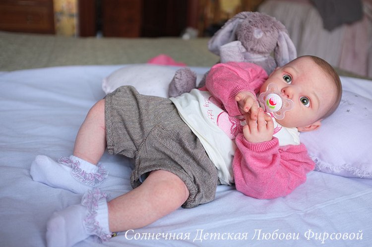 Малышка реборн Лолочка из одноименного молда от Adrie Stoete. Художник- Любовь Фирсова (фото 3)