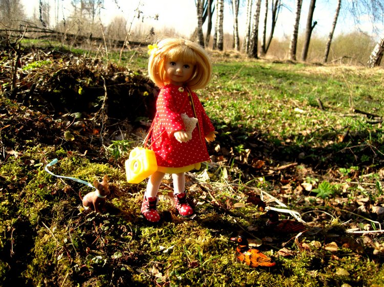 Прогулка в парке. Галочка - коллекционная куколка Дианы Эффнер