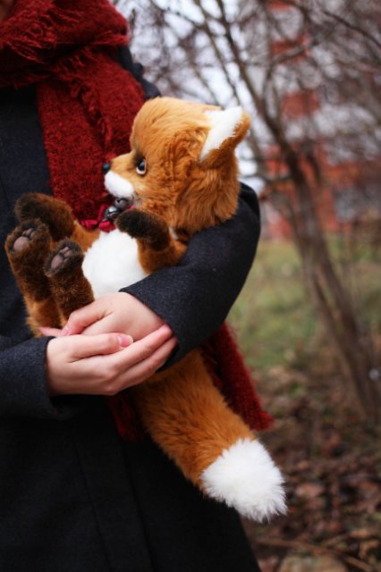 Лисёнок Мика, обладатель шикарного хвоста. Авторская игрушка Татьяны Матляк