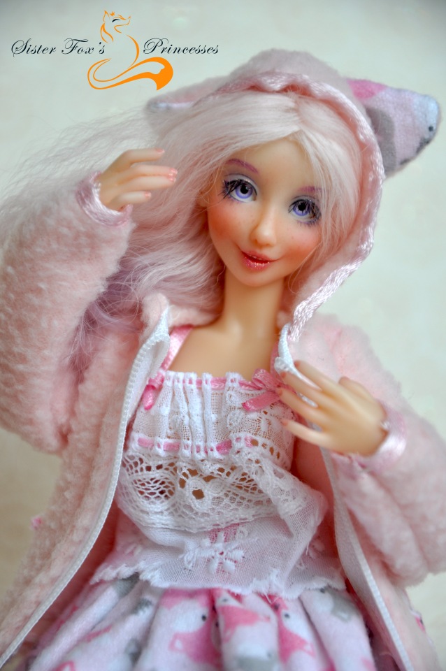 Розовая Лиса. Авторская шарнирная кукла SisterFox (фото 5)