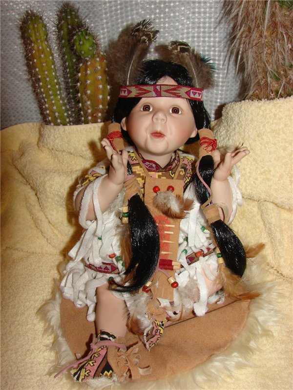 Песня о настоящем индейце, кукла из фарфора (фото 10)