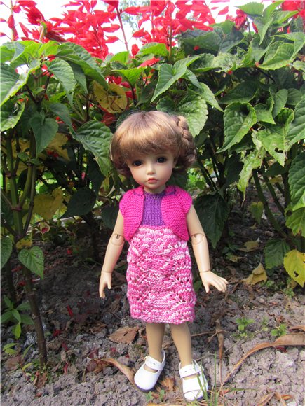 Новое вязаное платье нашего цветочка (фото 10)