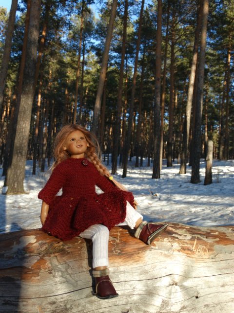 Вязаные платья для Пиппы — Одежда и обувь для кукол своими руками: фото (фото 7)