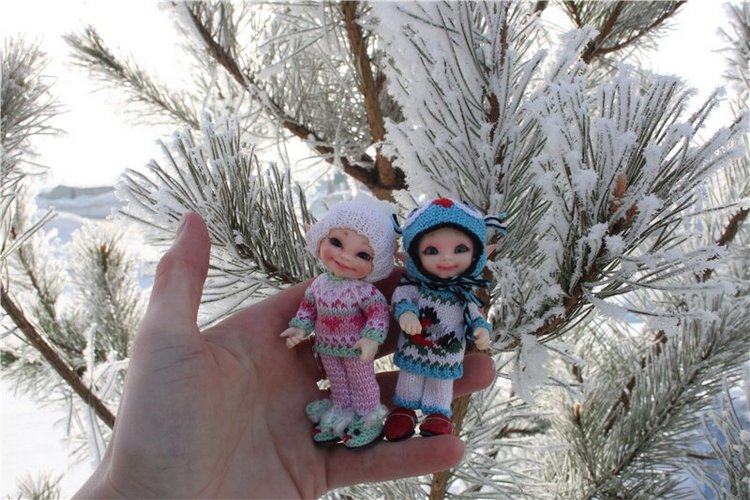 Зимняя прогулка моих крошек! Реалпуки Pupu и реалпуки Сосо