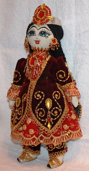 Современная национальная текстильная кукла ручной работы. Ширин