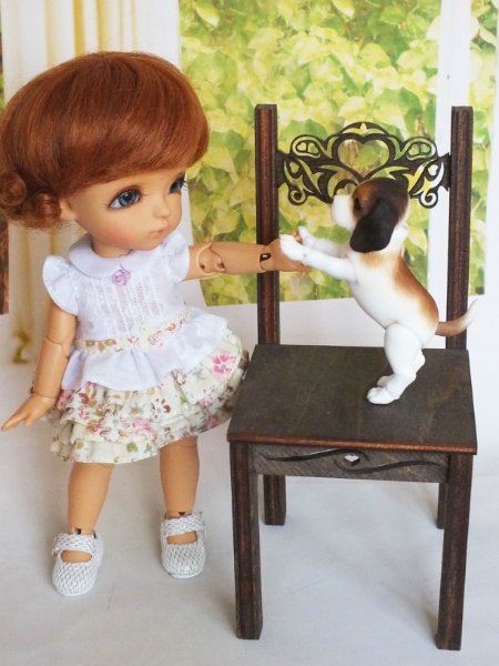 Лола и её любимчик щенок | Бэйбики Лола и её любимчик щенок — Куклы Latidoll (Лати): BJD (БЖД) (фото 2)