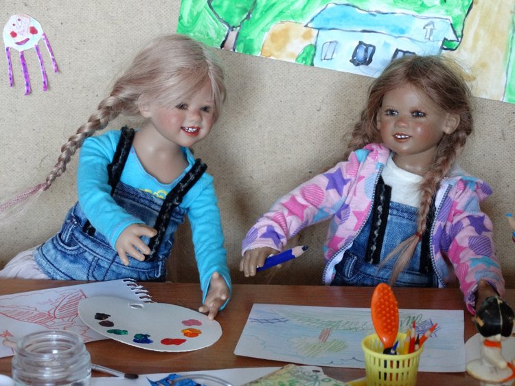 Девочки рисуют — Куклы Annette Himstedt (Аннетт Химстедт): коллекционные (фото 9)