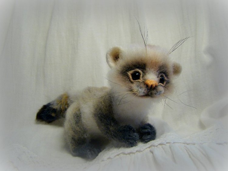 Хорёк. Авторская игрушка валянием из шерсти Ольги Чернухо (фото 4)