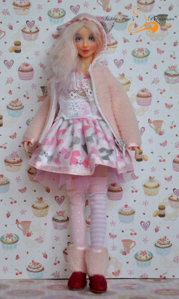 Розовая Лиса. Авторская шарнирная кукла SisterFox