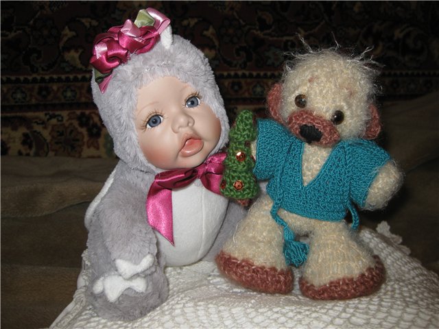 Новогодний подарок, игрушка вязанная крючком - мишка Бо (фото 8)