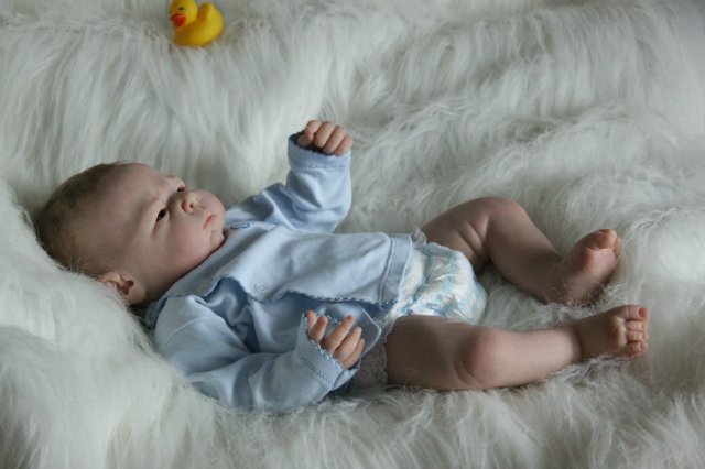 Ноэльчик... очень серьезный малыш... Куколка реборн Вишни Виктории (фото 6)